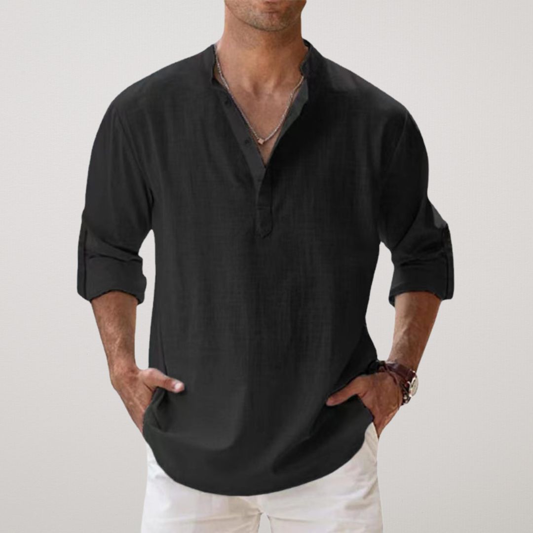 Lorel | Camisa henley con efecto de lino y algodón