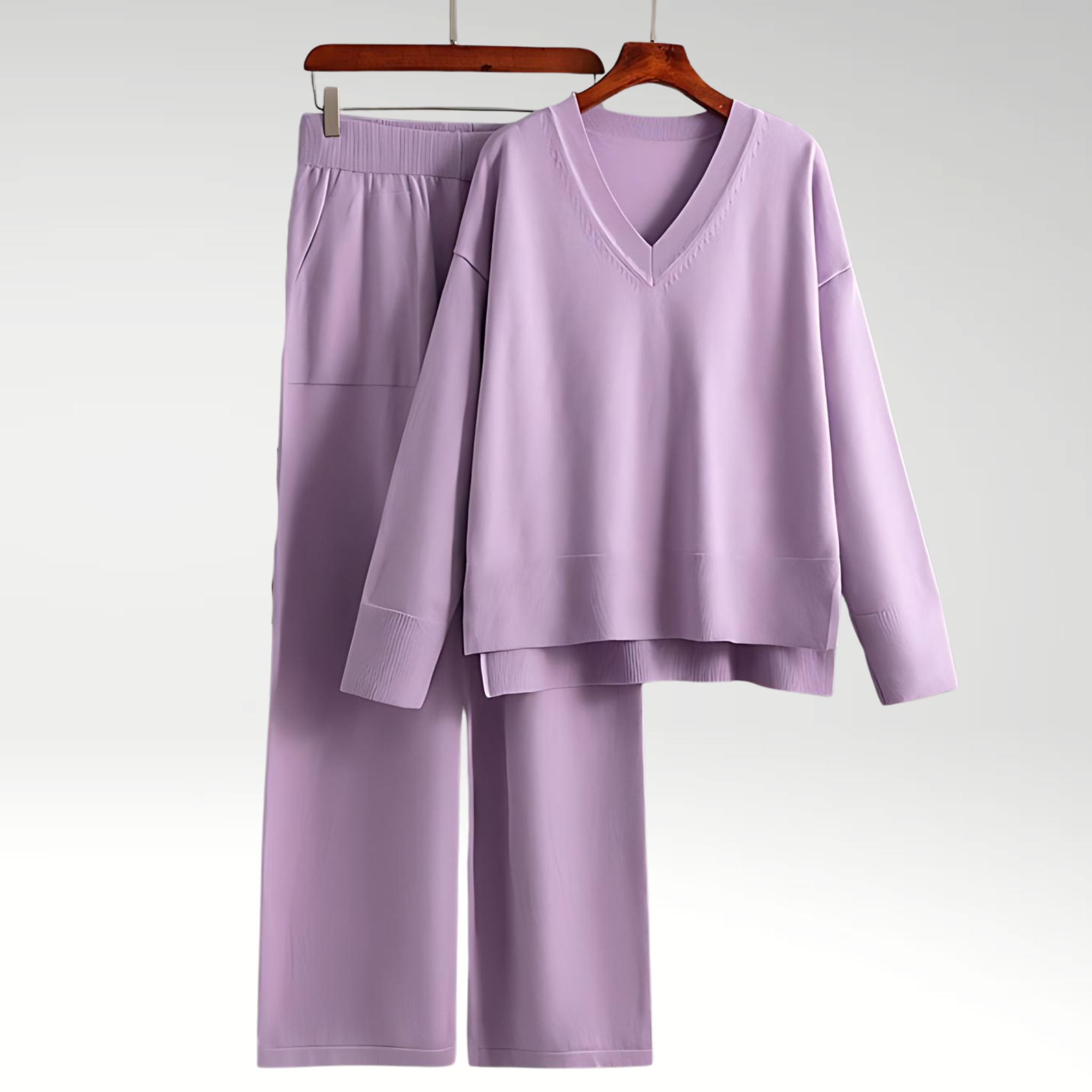 Lorel | Conjunto de lujo de dos piezas con cuello en V