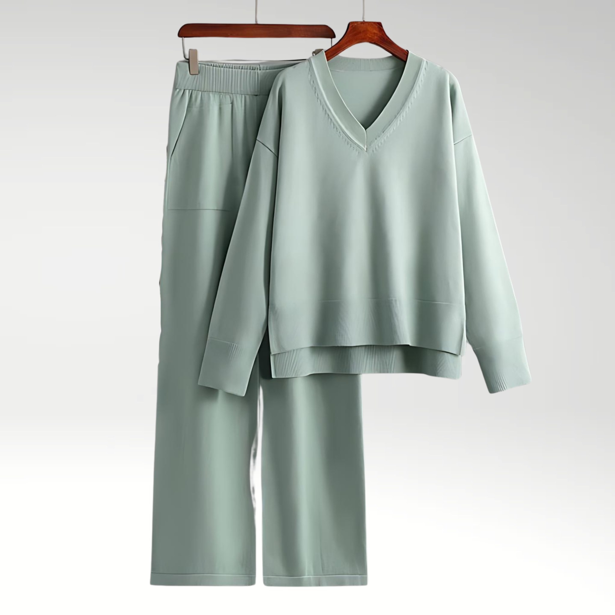 Lorel | Conjunto de lujo de dos piezas con cuello en V