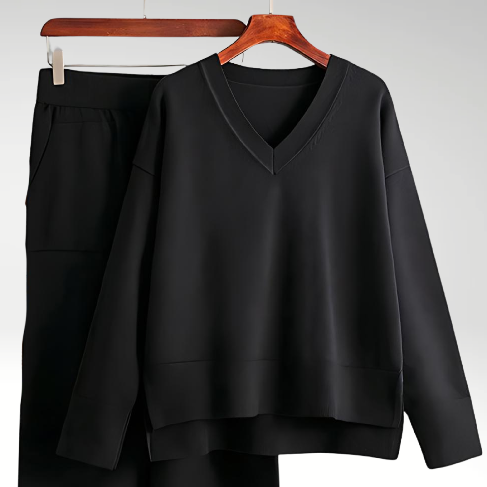 Lorel | Conjunto de lujo de dos piezas con cuello en V
